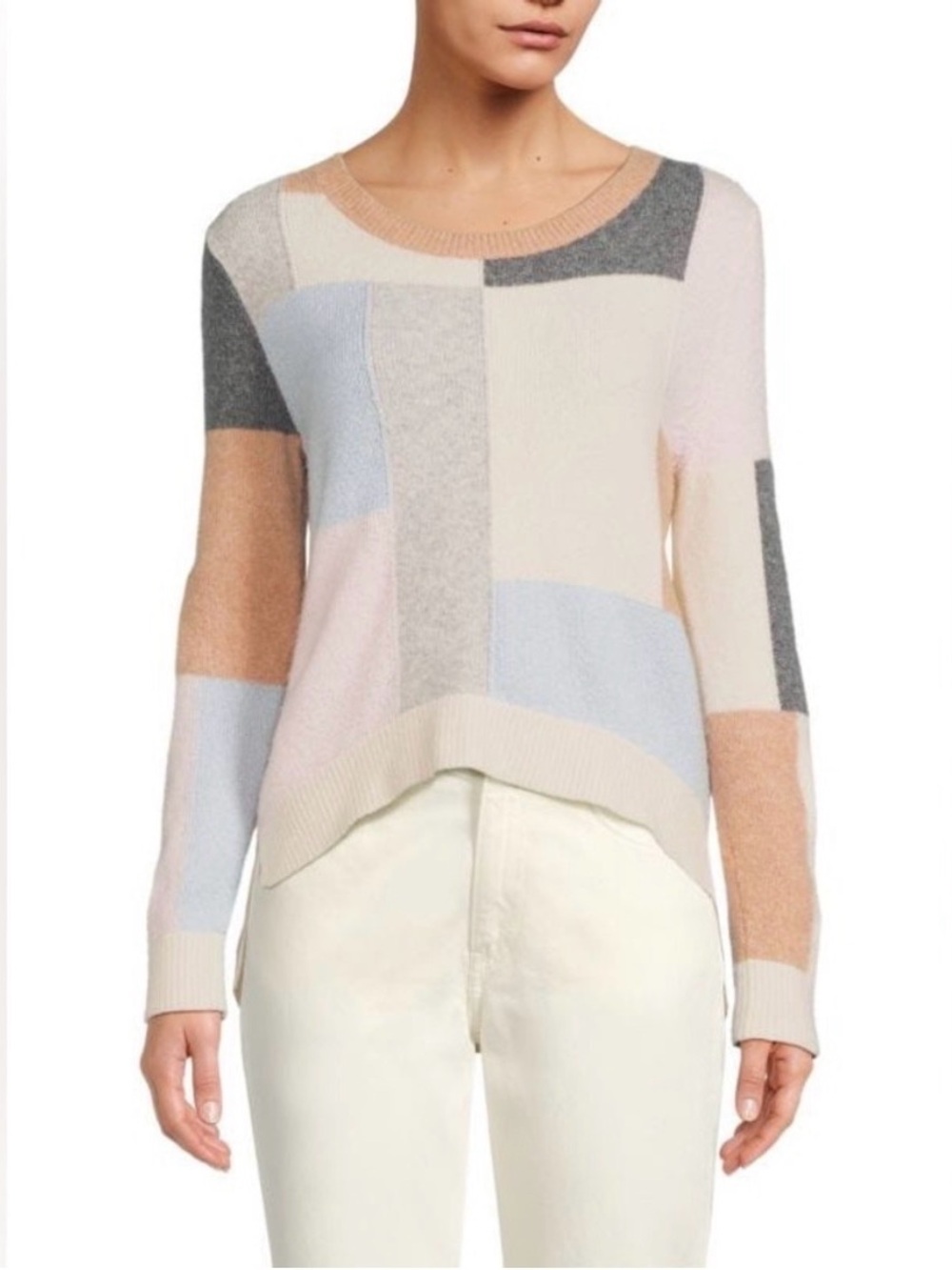 Adam Lippes Pastel Colorblock Crewneck Sweater Mohair wool blend size small